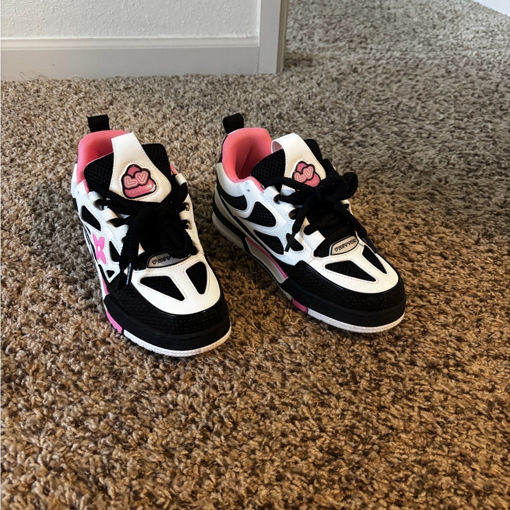 Louis Vuitton Black and Pink Sneakers